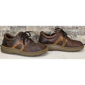 Vintage 90s Y2K Skechers Men's 8 Brown Leather Bicycle Toe Casual Oxfords Grunge